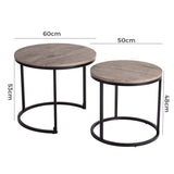 Homewood Nesting Coffee Table 2pcs, Dark Grey