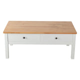 Sleek Natural Wood Modern Coffee Table