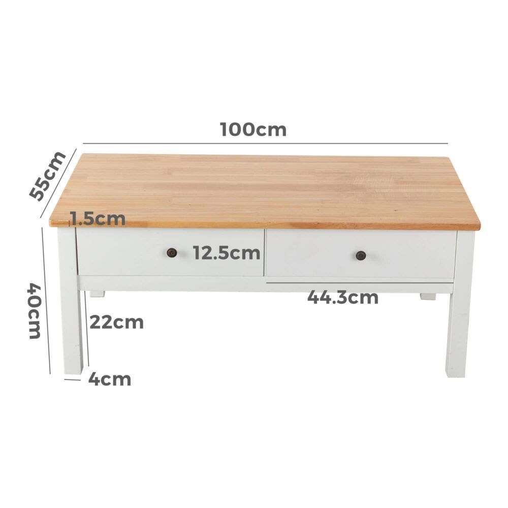 Eildon Coffee Table, White and Timber