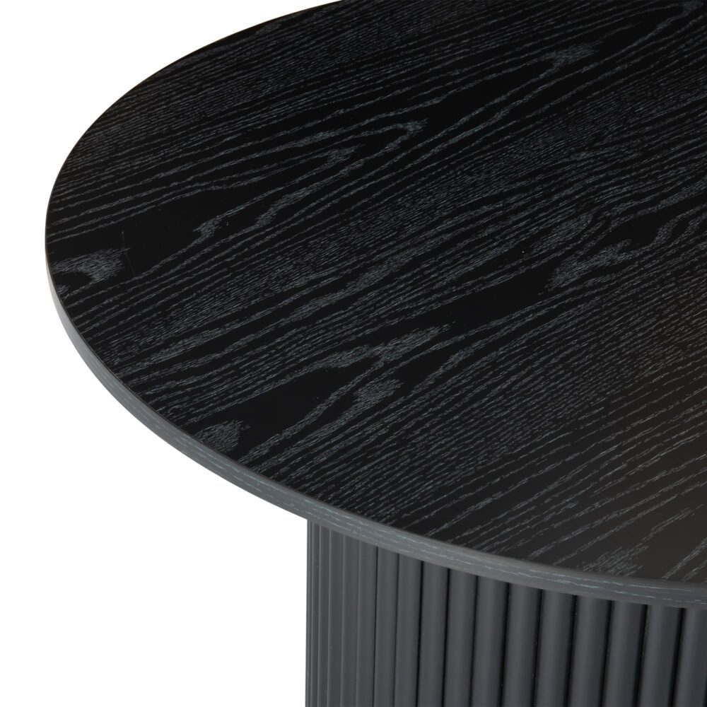 Luxe Ribbed Texture Wooden Coffee Table — Natural and Black — Allure Home Collections