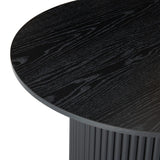 Luxe Ribbed Texture Wooden Coffee Table — Natural and Black — Allure Home Collections