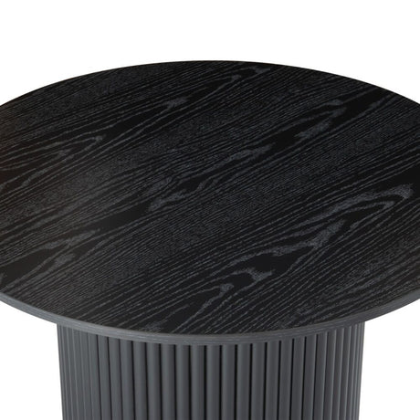 Luxe Ribbed Texture Wooden Coffee Table — Natural and Black — Allure Home Collections