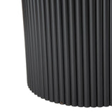 Luxe Ribbed Texture Wooden Coffee Table — Natural and Black — Allure Home Collections
