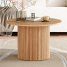 Luxe Ribbed Texture Wooden Coffee Table — Natural and Black — Allure Home Collections