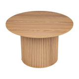 Luxe Ribbed Texture Wooden Coffee Table — Natural and Black — Allure Home Collections