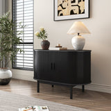 Overland Corner 2 Door Buffet Sideboard, Black