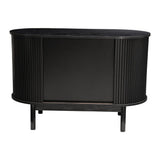 Mid-Century Ribbed Sideboard Cabinet — Natural Wood Top, Vertical Ribbed Detail — Allure Home Collections