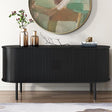 Ribbed Ripple Sideboard with Sliding Doors — Oval Silhouette, Metal Legs — Allure Home Collections
