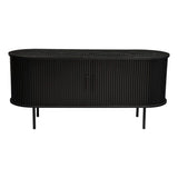 Ribbed Ripple Sideboard with Sliding Doors — Oval Silhouette, Metal Legs — Allure Home Collections