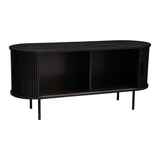 Ribbed Ripple Sideboard with Sliding Doors — Oval Silhouette, Metal Legs — Allure Home Collections