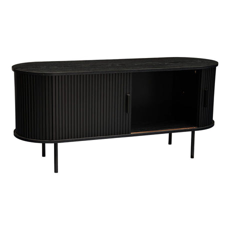 Ribbed Ripple Sideboard with Sliding Doors — Oval Silhouette, Metal Legs — Allure Home Collections