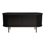 Ribbed Ripple Sideboard with Sliding Doors — Oval Silhouette, Metal Legs — Allure Home Collections