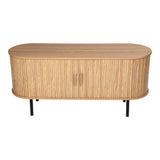 Ribbed Ripple Sideboard with Sliding Doors — Oval Silhouette, Metal Legs — Allure Home Collections