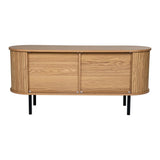 Ribbed Ripple Sideboard with Sliding Doors — Oval Silhouette, Metal Legs — Allure Home Collections