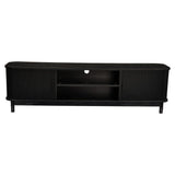 160cm Ribbed Entertainment Unit with Mid-Century and Open Storage — Allure Home Collections