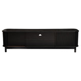 160cm Ribbed Entertainment Unit with Mid-Century and Open Storage — Allure Home Collections