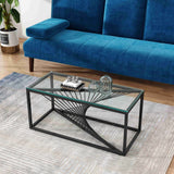 Glenburn Coffee Table, Glass Top Black Frame