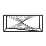 Eleganza Glass Enclave Coffee Table — Black Metal Frame with Toughened Safety Glass — Allure Home Collections