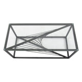 Eleganza Glass Enclave Coffee Table — Black Metal Frame with Toughened Safety Glass — Allure Home Collections