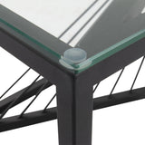 Eleganza Glass Enclave Coffee Table — Black Metal Frame with Toughened Safety Glass — Allure Home Collections