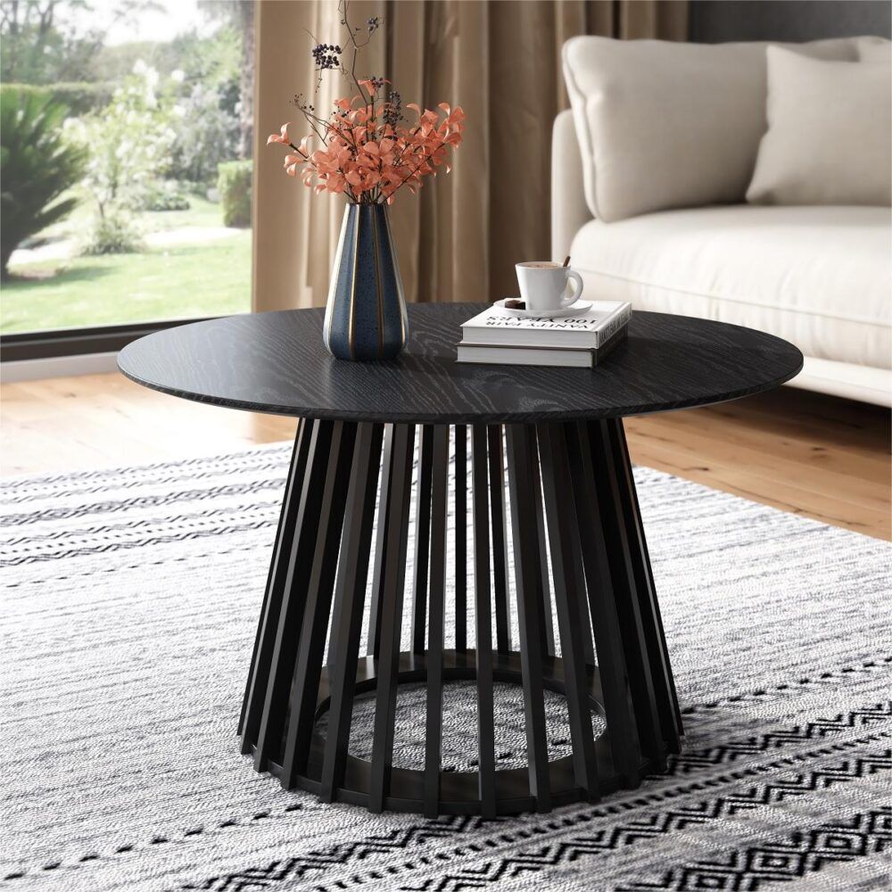 Molesworth Round Coffee Table, Black