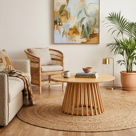 Yea Round Coffee Table, Natural Timber