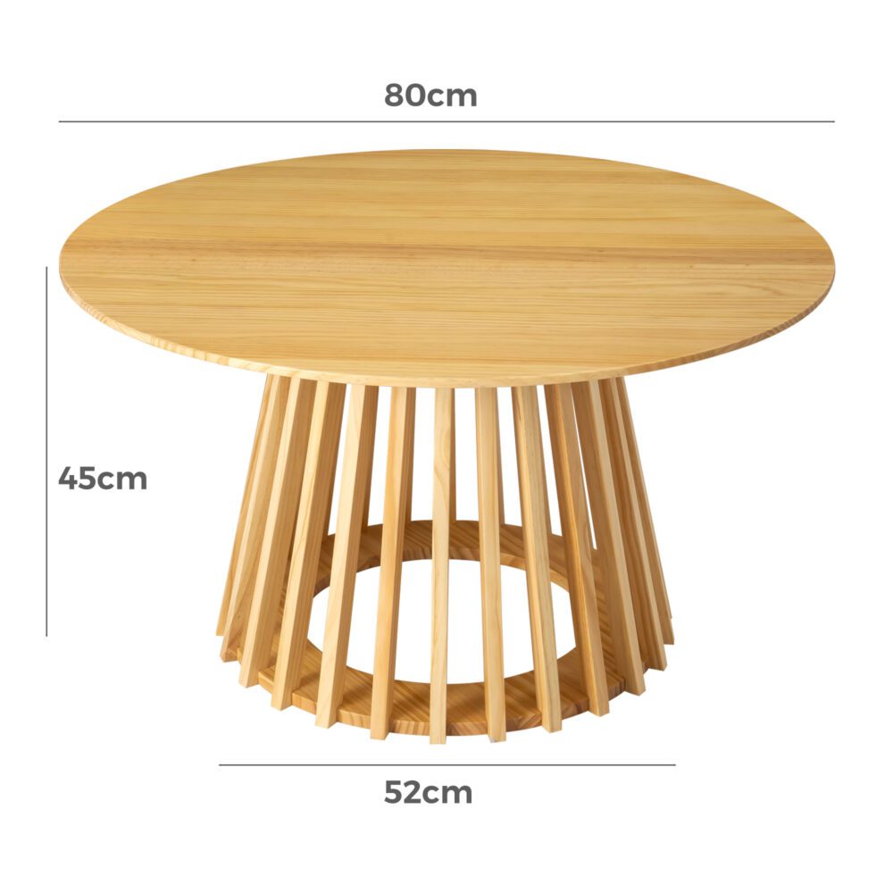 Palmer Coastal Haven Slatted Sphere Coffee Table — Solid Wood — Allure Home Collections