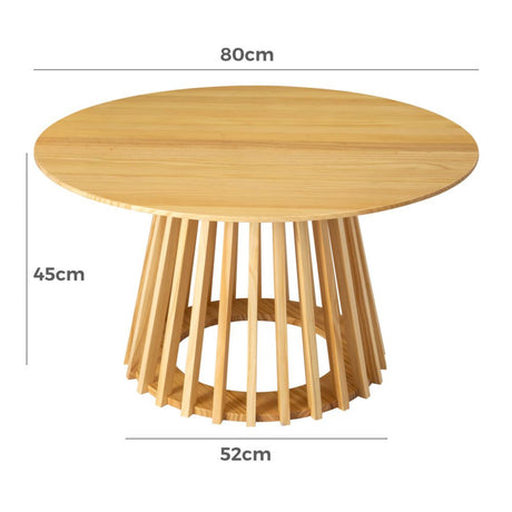 Palmer Coastal Haven Slatted Sphere Coffee Table — Solid Wood — Allure Home Collections