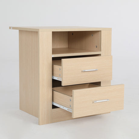Wardell 2 Drawer Bedside Table, Oak 2pcs
