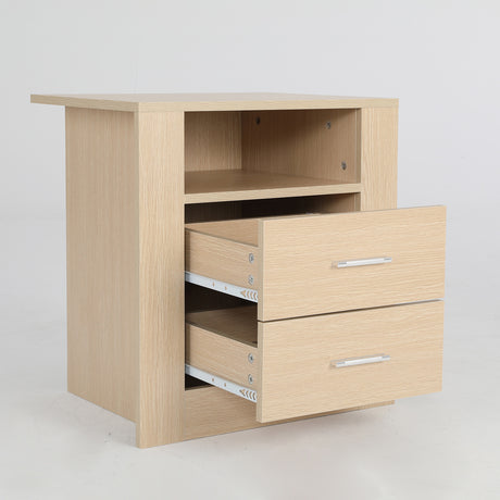 Wardell 2 Drawer Bedside Table, Oak 2pcs