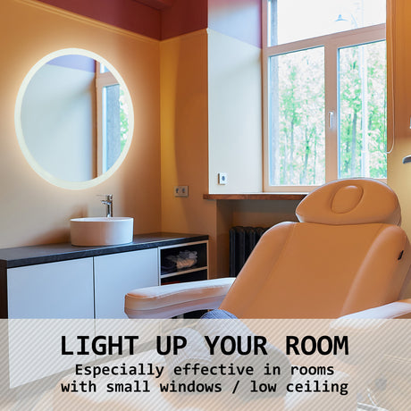 LED Wall Mirror Round Anti-Fog Bathroom 70cm