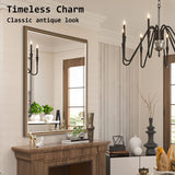 Wall Mirror Rectangular Frame Bathroom 70x90cm Antique Brown