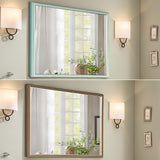 2 Set Wall Mirror Rectangular Frame Bathroom 70x90cm Turquoise