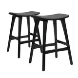 KANSO bar stool upholstered seat detail and timber leg close-up — Allure Home Collections