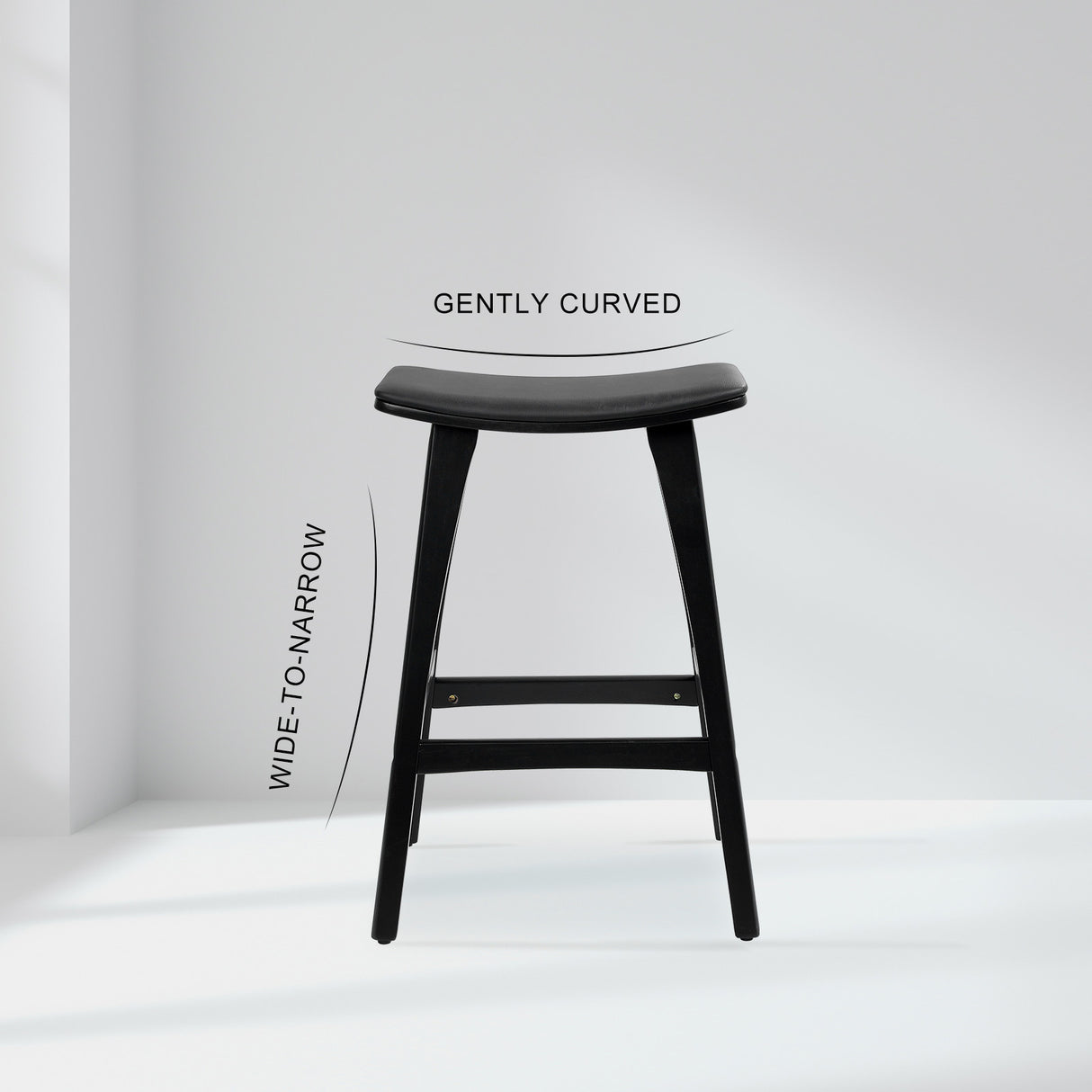 Blairgowrie Wooden Bar Stool, Black 2pcs
