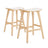 KANSO wooden bar stool set of 2 with padded seat and footrest — Allure Home Collections