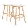KANSO wooden bar stool set of 2 with padded seat and footrest — Allure Home Collections