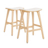 KANSO wooden bar stool set of 2 with padded seat and footrest — Allure Home Collections