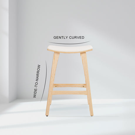 Side profile of KANSO bar stool showing Japanese-inspired frame — Allure Home Collections