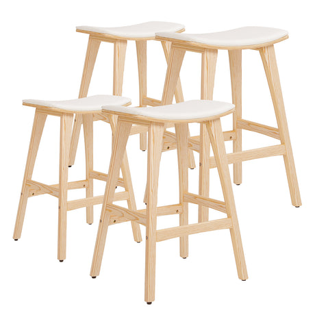 KANSO wooden padded bar stool set of 4 for contemporary kitchen dining — Allure Home Collections