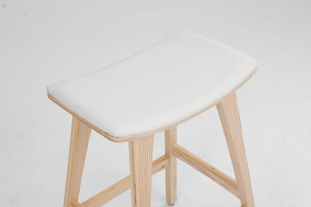 Set of 4 KANSO wooden padded bar stools at kitchen island — Allure Home Collections