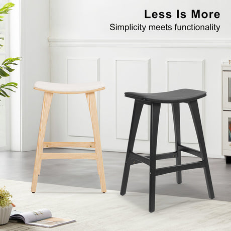 KANSO bar stool upholstered seat close-up — Allure Home Collections