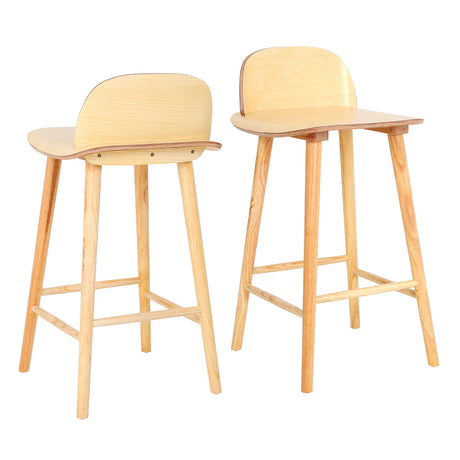 ELISE and SOPHIA premium bar stool pair with mixed upholstery and timber frame — Allure Home Collections
