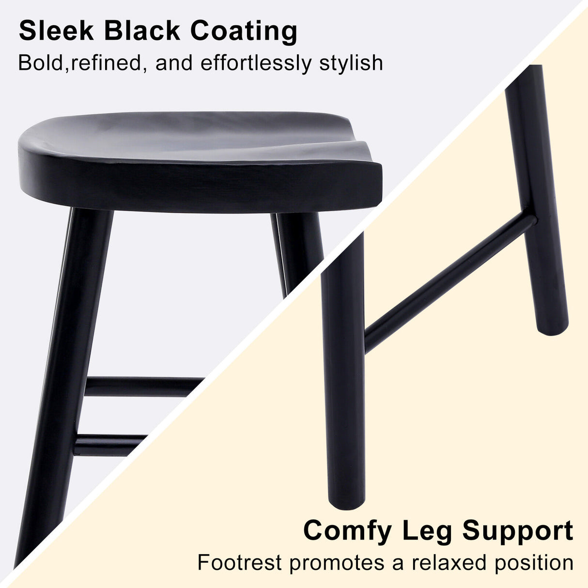 La Bella FRIDA Wooden Bar Stool - Black Finish