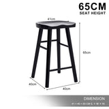La Bella FRIDA Wooden Bar Stool - Black Finish