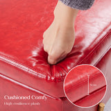 La Bella Red PU Leather Storage Ottoman
