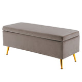La Bella Grey Velvet Storage Ottoman