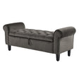 La Bella 132cm Velvet Storage Ottoman Bench Seat Grey — Allure Home Collections