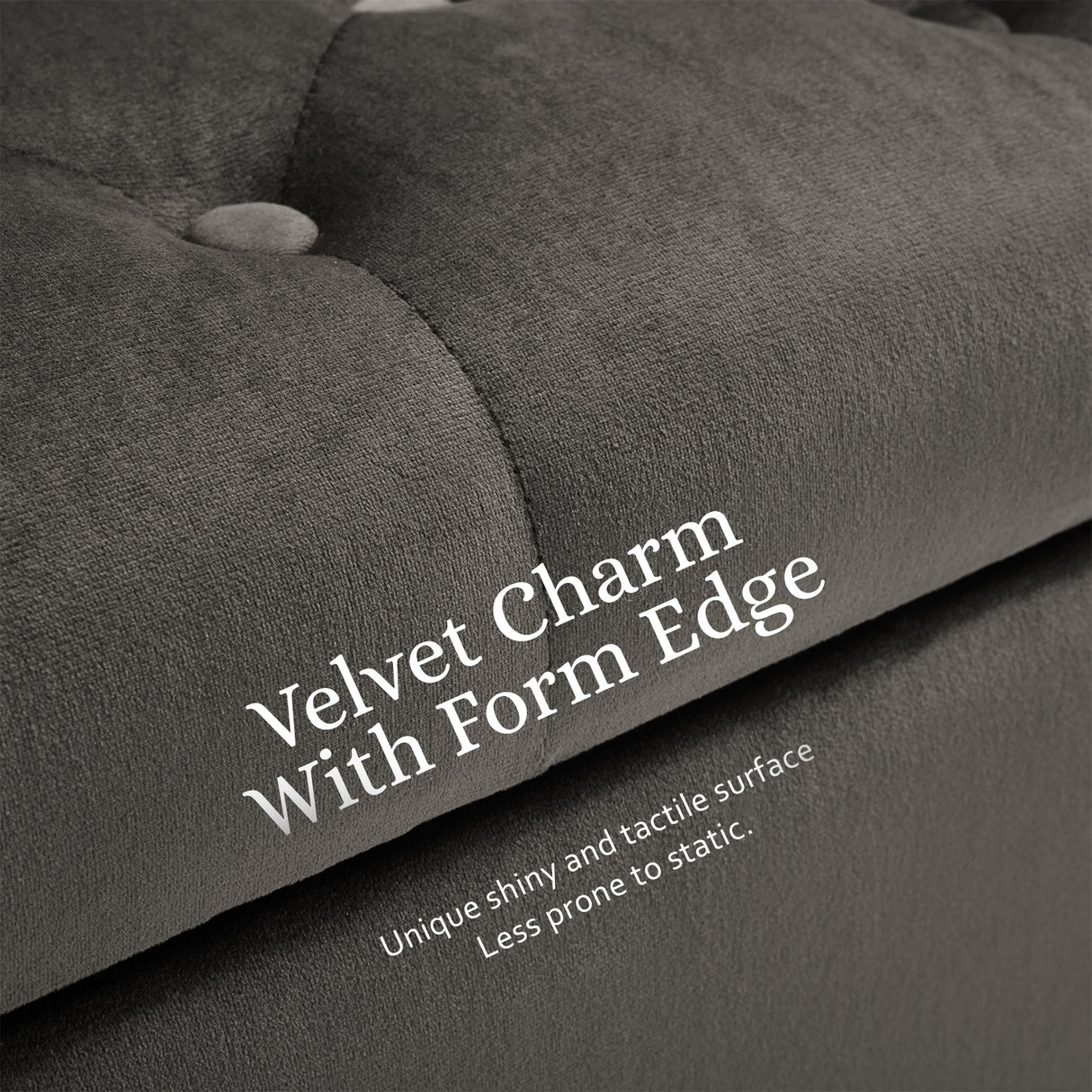 La Bella 132cm Velvet Storage Ottoman Bench Seat Grey — Allure Home Collections