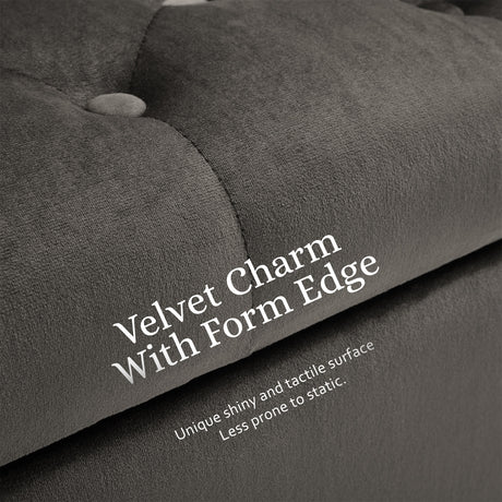 La Bella 132cm Velvet Storage Ottoman Bench Seat Grey — Allure Home Collections